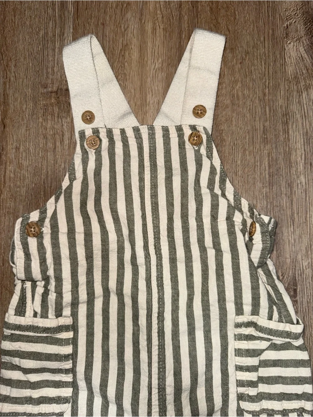 Carter’s Boys Linen Blend Striped Baby Overalls Size 18 Months
